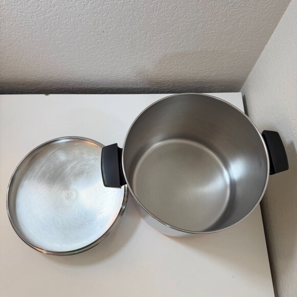 Vintage Revere Ware 8 QT Stock Pot w/ Lid Copper Clad SS 1801 Rome NY USA EUC - Picture 8 of 16